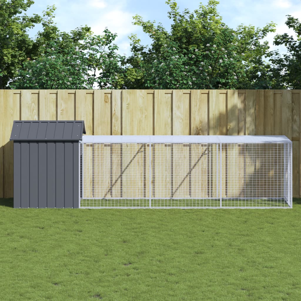 vidaXL Chicken Cage with Run Galvanised Steel