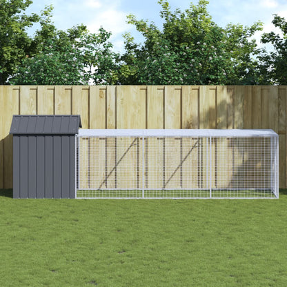 vidaXL Chicken Cage with Run Galvanised Steel