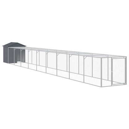 vidaXL Chicken Cage with Run Anthracite 117x1017x123 cm 2