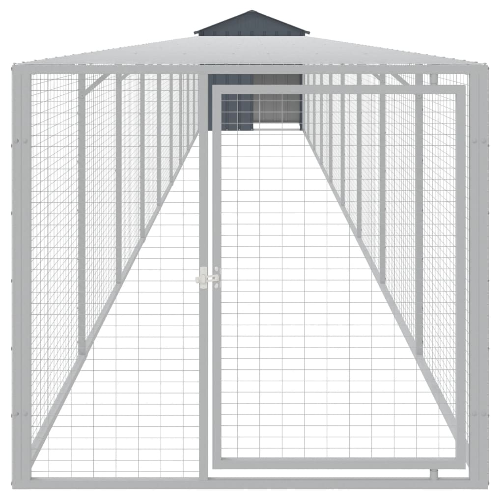 vidaXL Chicken Cage with Run Anthracite 117x1017x123 cm 3