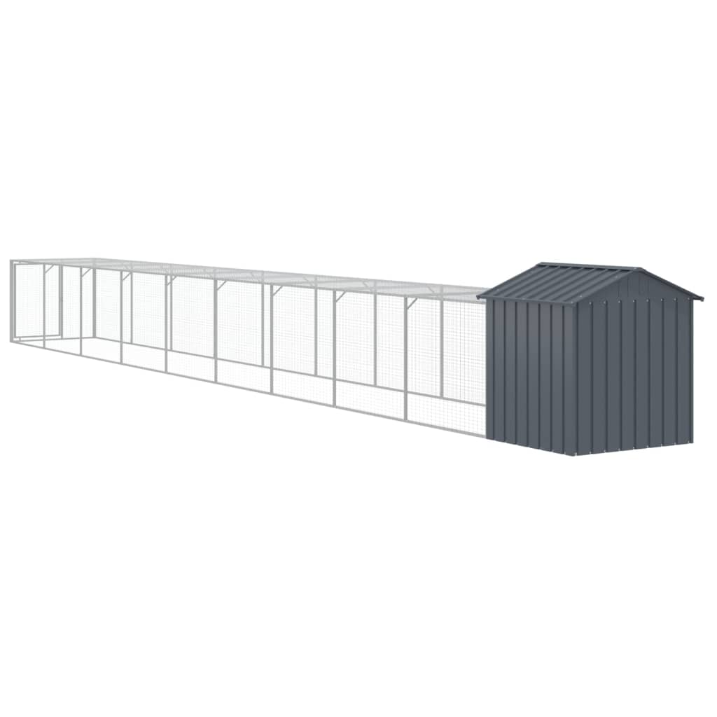 vidaXL Chicken Cage with Run Anthracite 117x1017x123 cm 6