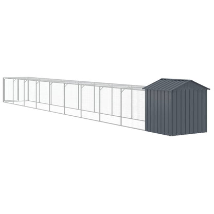 vidaXL Chicken Cage with Run Anthracite 117x1017x123 cm 6