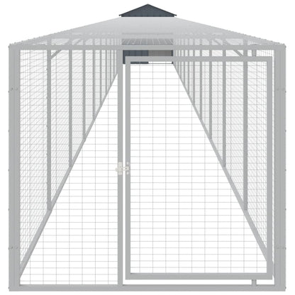 vidaXL Chicken Cage with Run Anthracite 117x1221x123 cm Galvanised Steel 3