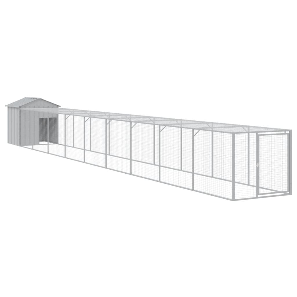 vidaXL Chicken Cage with Run Light Grey 117x1017x123 cm 2