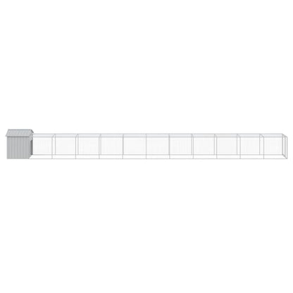 vidaXL Chicken Cage with Run Light Grey 117x1221x123 cm Galvanised Steel 4