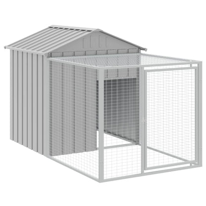 vidaXL Chicken Cage with Run Light Grey 117x1221x123 cm Galvanised Steel 6