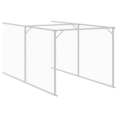 vidaXL Dog House with Run Anthracite 110x1017x110 cm Galvanised Steel 5