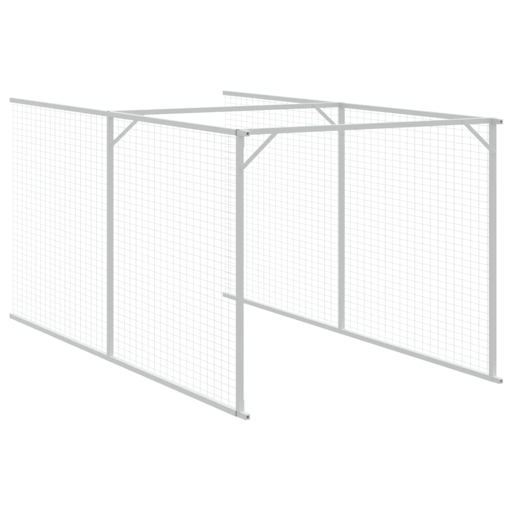 vidaXL Dog House with Run Light Grey 110x1017x110 cm Galvanised Steel 5