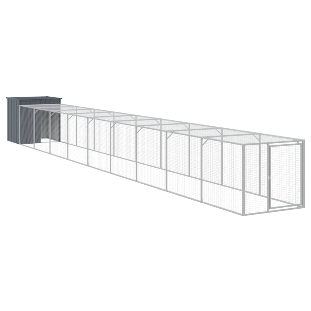 vidaXL Chicken Cage with Run Anthracite 110x1017x110 cm 2