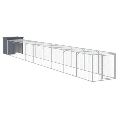 vidaXL Chicken Cage with Run Anthracite 110x1017x110 cm 2