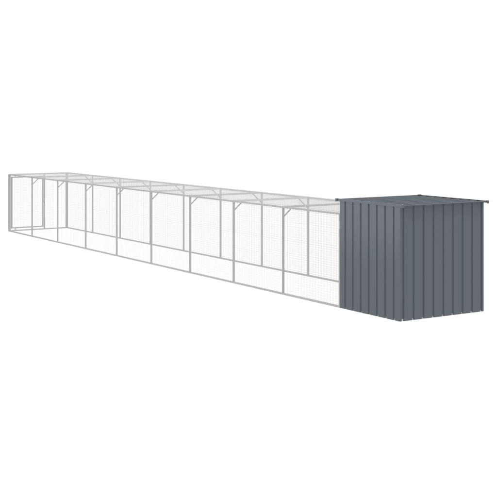 vidaXL Chicken Cage with Run Anthracite 110x1017x110 cm 6