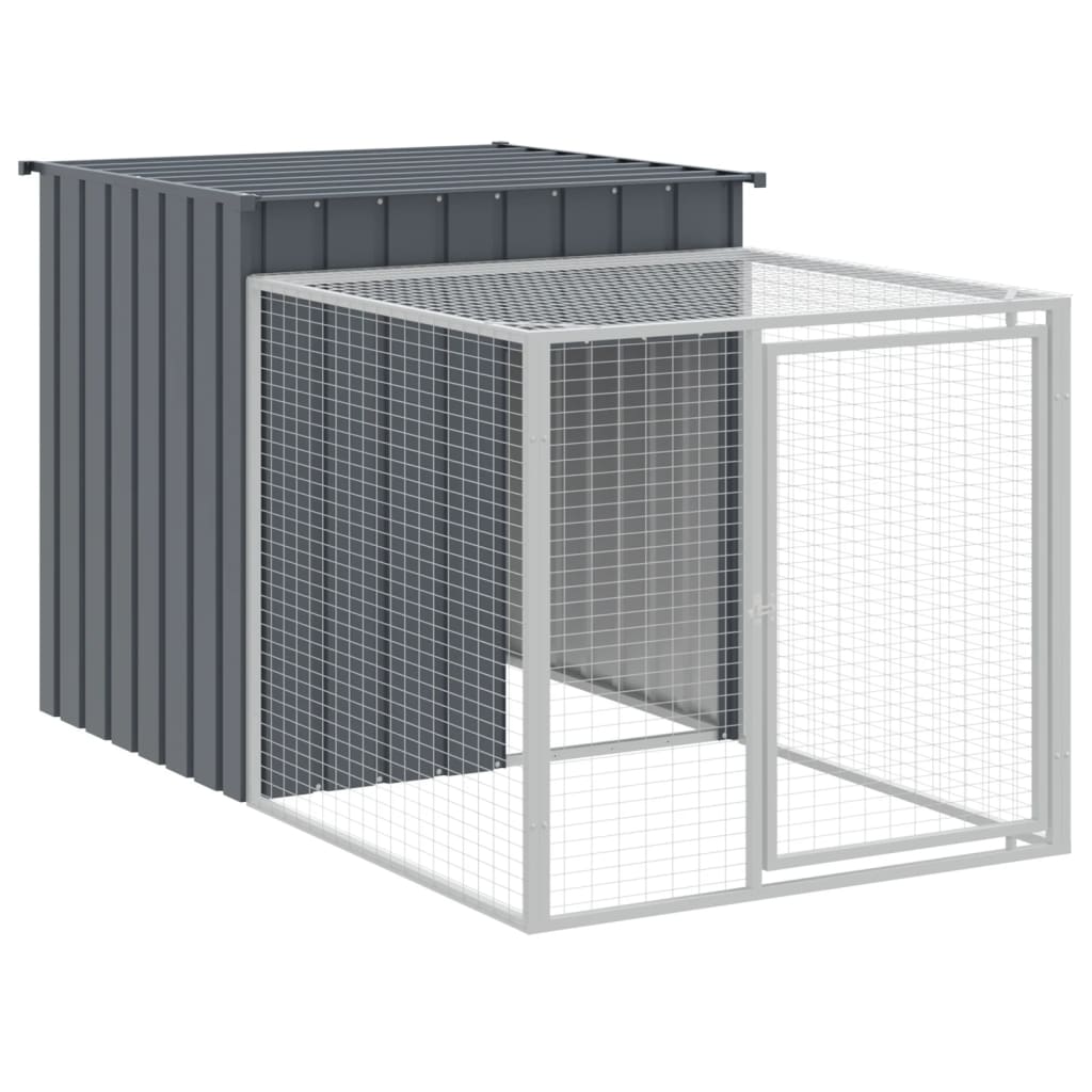 vidaXL Chicken Cage with Run Anthracite 110x1017x110 cm 4