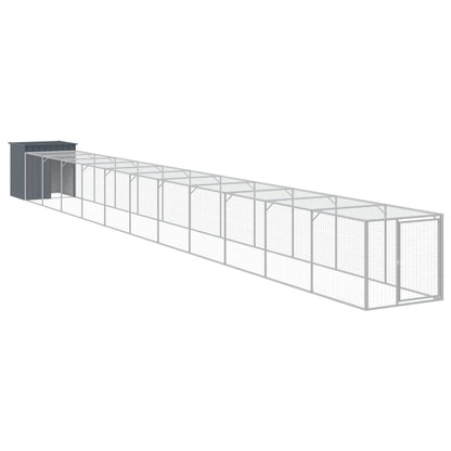 vidaXL Chicken Cage with Run Anthracite 110x1221x110 cm Galvanised Steel 2
