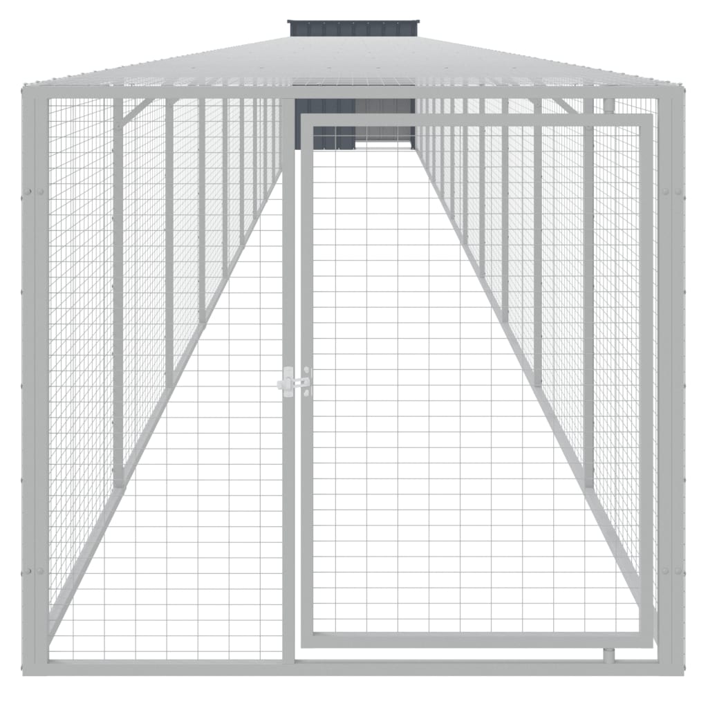 vidaXL Chicken Cage with Run Anthracite 110x1221x110 cm Galvanised Steel 3
