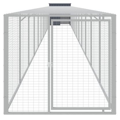 vidaXL Chicken Cage with Run Anthracite 110x1221x110 cm Galvanised Steel 3