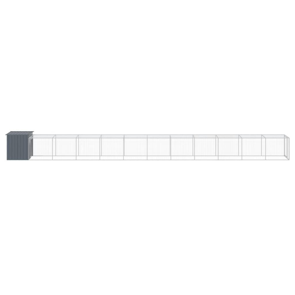 vidaXL Chicken Cage with Run Anthracite 110x1221x110 cm Galvanised Steel 4