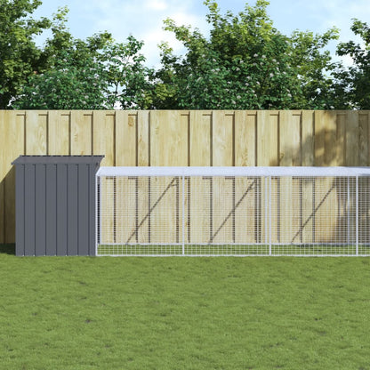 vidaXL Chicken Cage with Run Anthracite 110x1221x110 cm Galvanised Steel 1