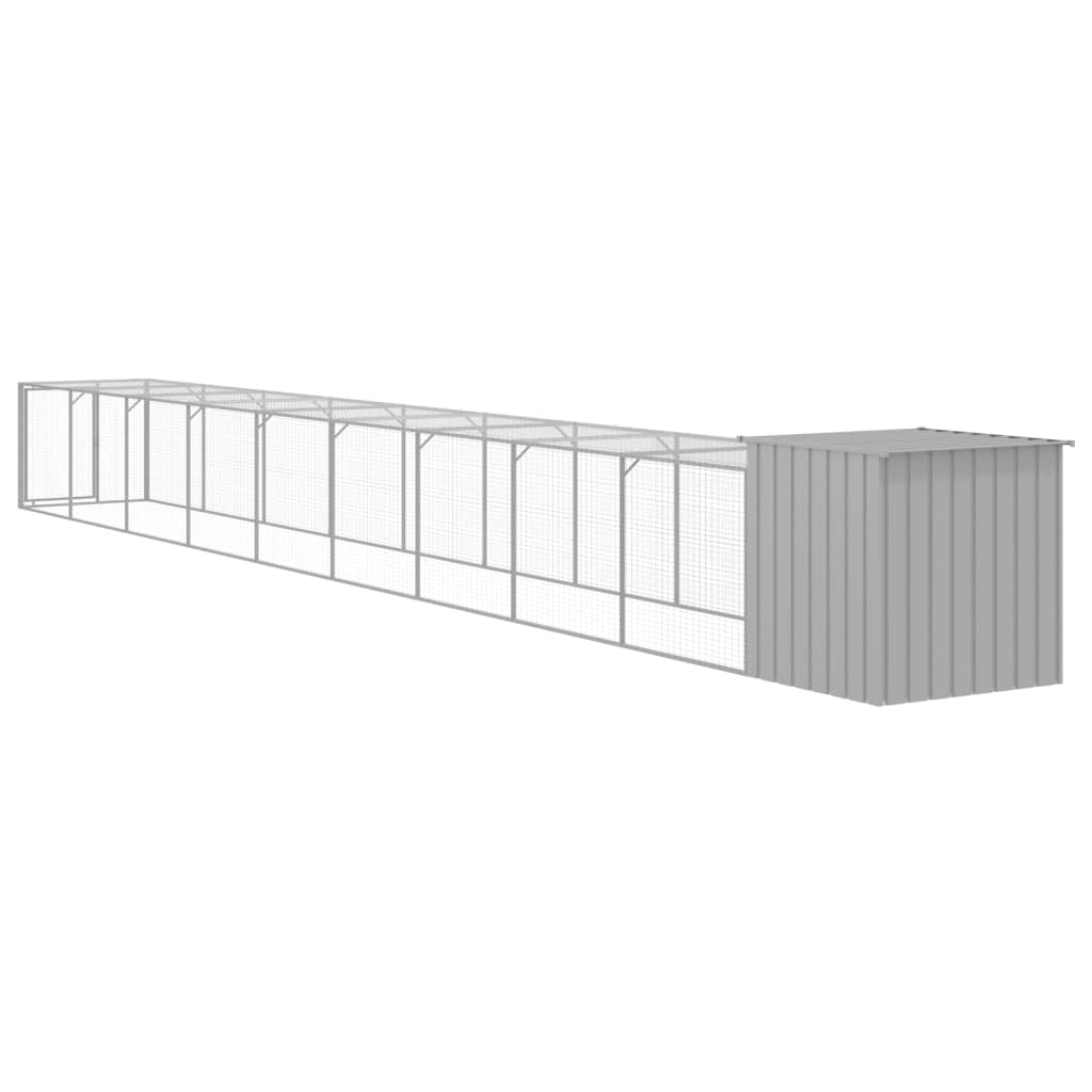 vidaXL Chicken Cage with Run Light Grey 110x1017x110 cm 6