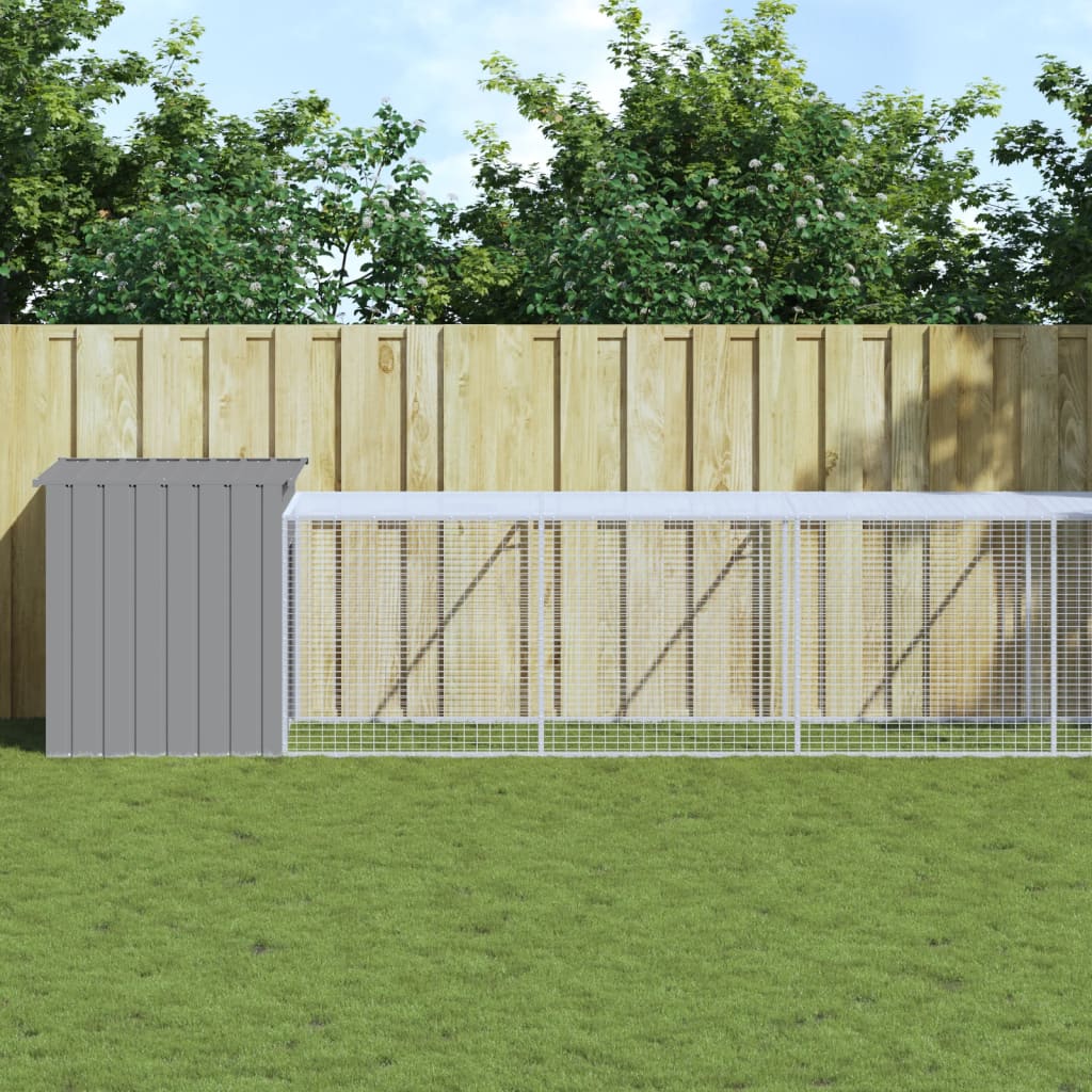 vidaXL Chicken Cage with Run Light Grey 110x1017x110 cm 1