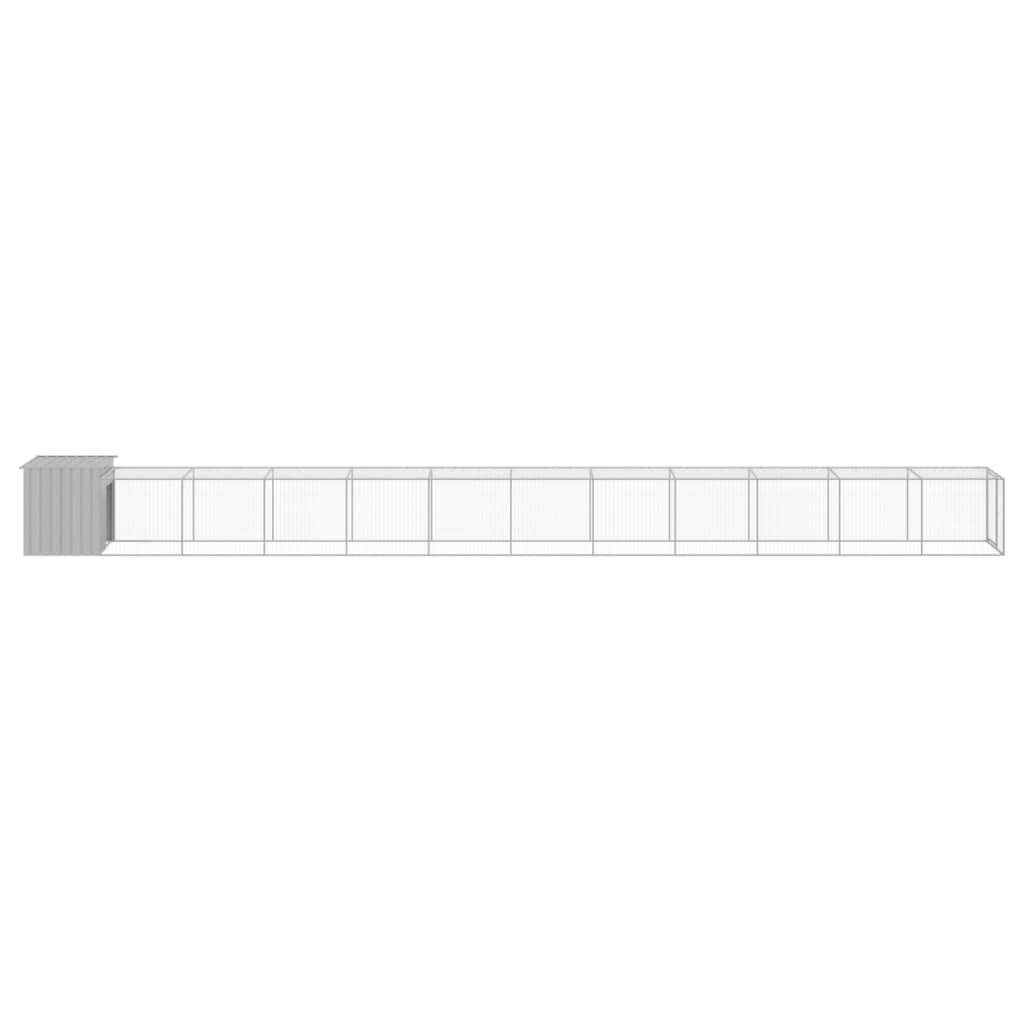 vidaXL Chicken Cage with Run Light Grey 110x1221x110 cm Galvanised Steel 4