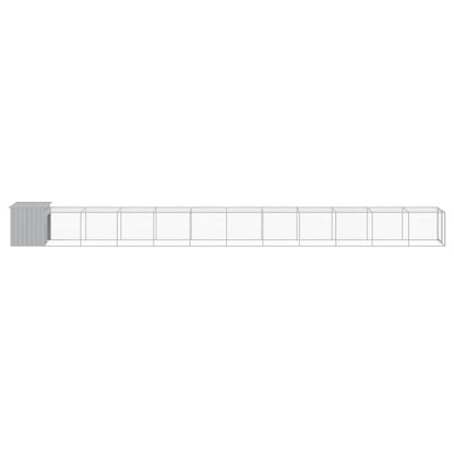 vidaXL Chicken Cage with Run Light Grey 110x1221x110 cm Galvanised Steel 4