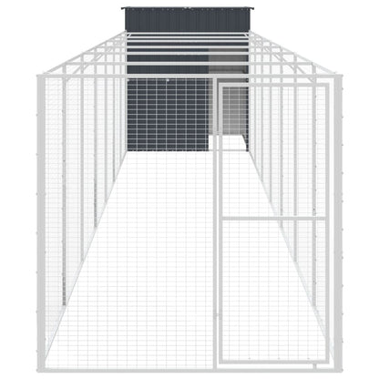 vidaXL Dog House with Run Anthracite 165x863x181 cm Galvanised Steel 3