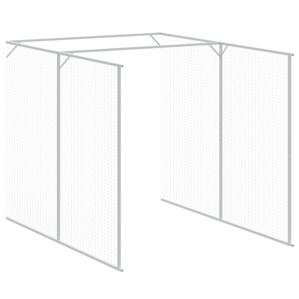 vidaXL Dog House with Run Anthracite 165x1067x181 cm Galvanised Steel 5