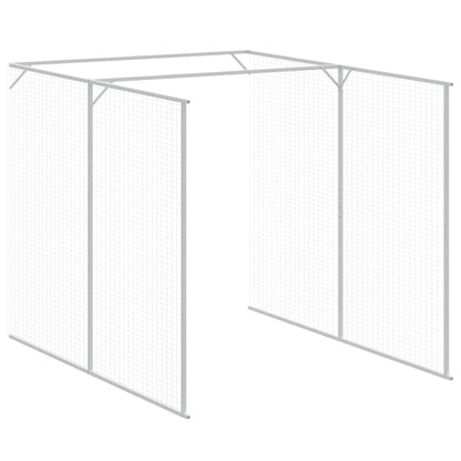vidaXL Dog House with Run Anthracite 165x1067x181 cm Galvanised Steel 5
