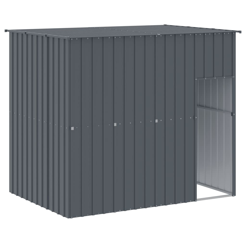 vidaXL Dog House with Run Anthracite 214x661x181 cm Galvanised Steel 6