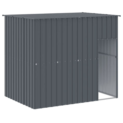 vidaXL Dog House with Run Anthracite 214x661x181 cm Galvanised Steel 6