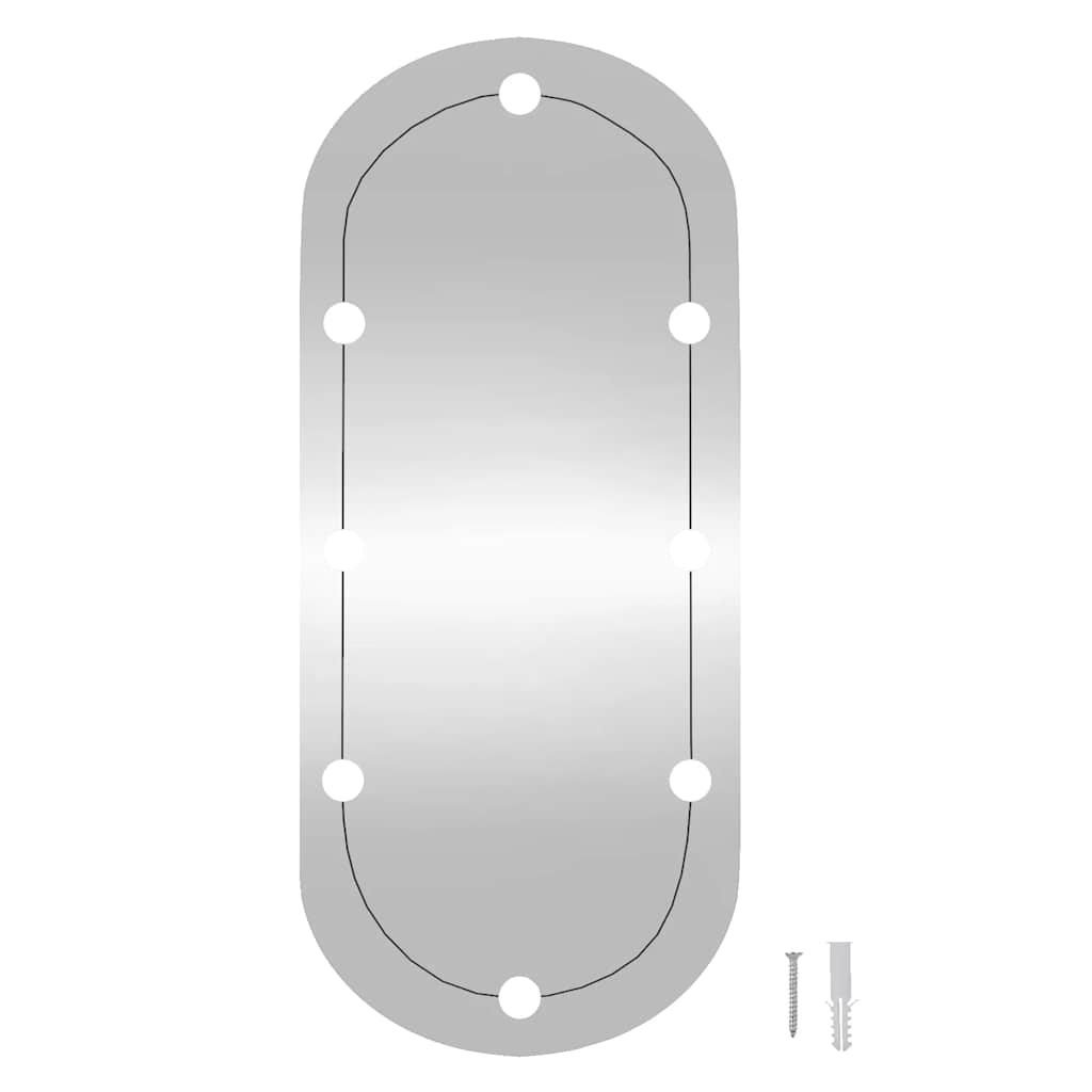 Wall Mirror Lights Glass with LED 45 cm 100 cm Oval