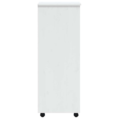 Rolling Cabinet with Drawers "MOSS" Solid Wood Pine White 34 x 39 x 103 cm