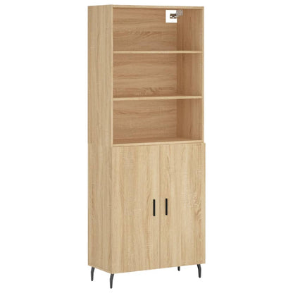 Highboard 69.5x34x180 cm Engineered Wood 2 Doors Sonoma oak