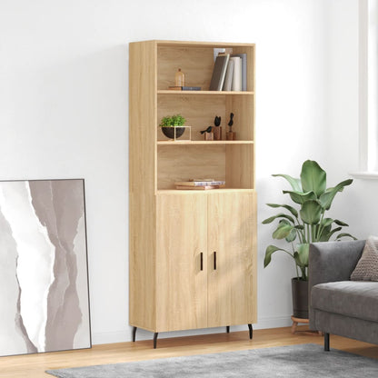 Highboard 69.5x34x180 cm Engineered Wood 2 Doors Sonoma oak