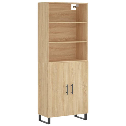 Highboard 69.5x34x180 cm Engineered Wood 2 Doors Sonoma oak