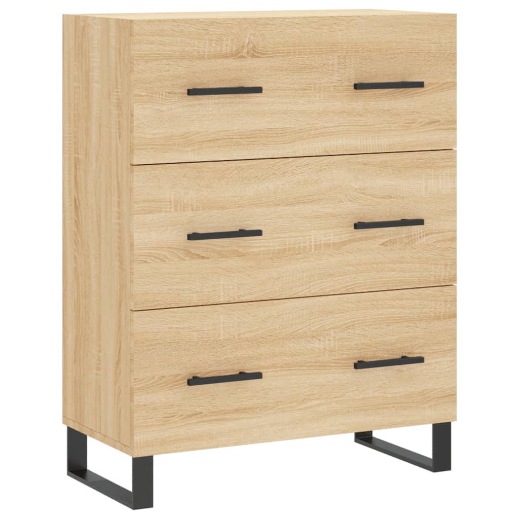 Highboard 69.5x34x180 cm Engineered Wood 3 Drawers Sonoma oak