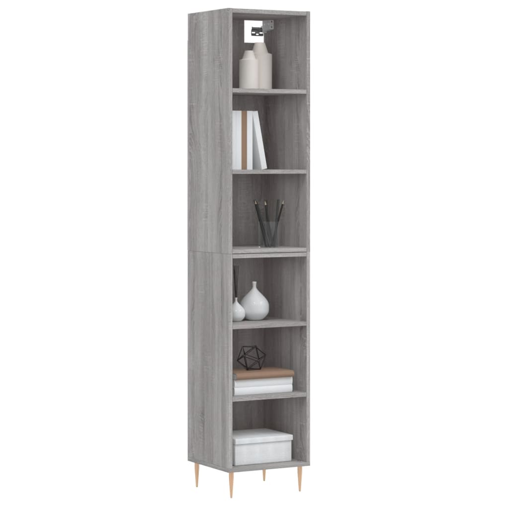 vidaXL Highboard Grey Sonoma 34.5x32.5x180 cm Engineered Wood