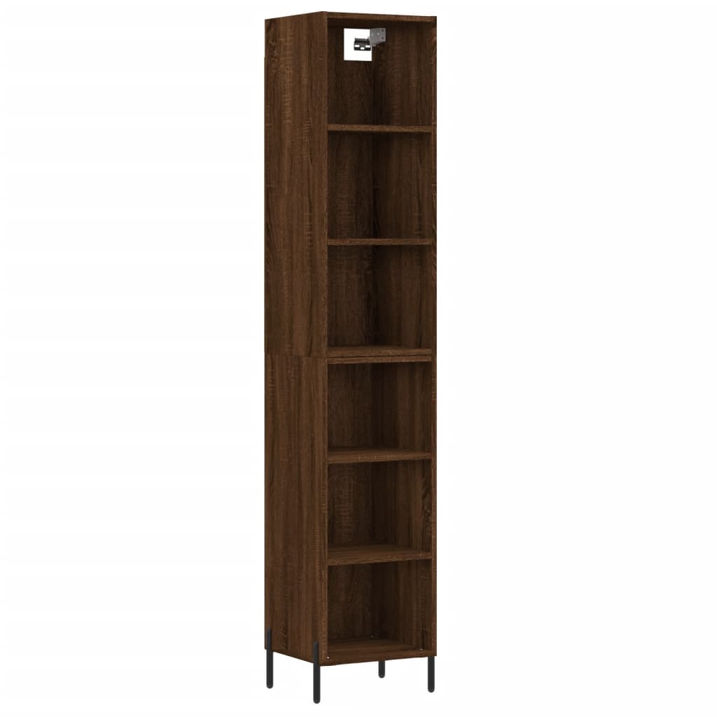 vidaXL Highboard Brown Oak 34.5x32.5x180 cm Engineered Wood