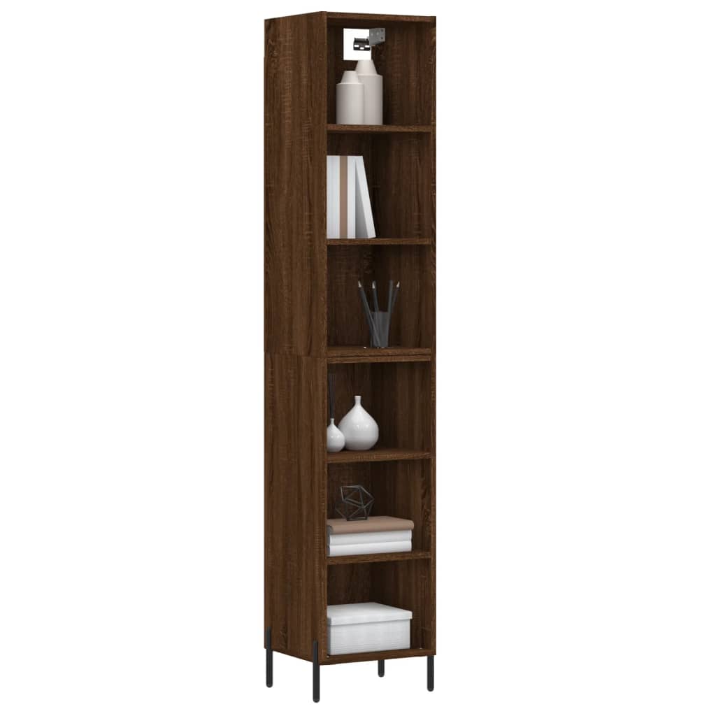 vidaXL Highboard Brown Oak 34.5x32.5x180 cm Engineered Wood