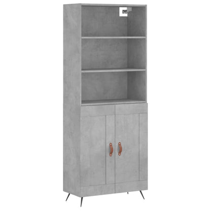 vidaXL Highboard Concrete Grey 69.5x34x180 cm Engineered Wood