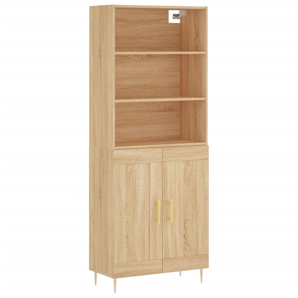 Highboard 69.5x34x180 cm Engineered Wood 2 Wood Doors Sonoma oak
