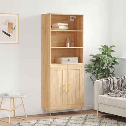 Highboard 69.5x34x180 cm Engineered Wood 2 Wood Doors Sonoma oak