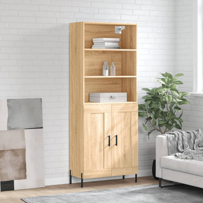 Highboard 69.5x34x180 cm Engineered Wood 2 Wood Doors Sonoma oak