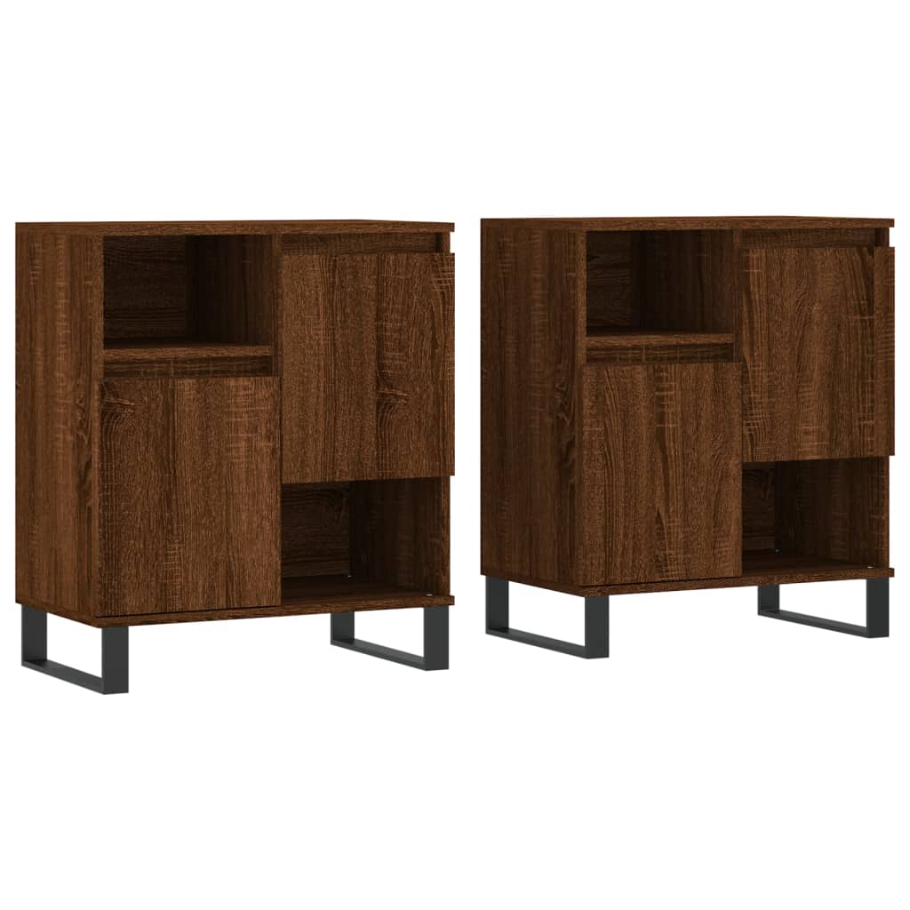 vidaXL Sideboards 2 pcs Brown Oak Engineered Wood