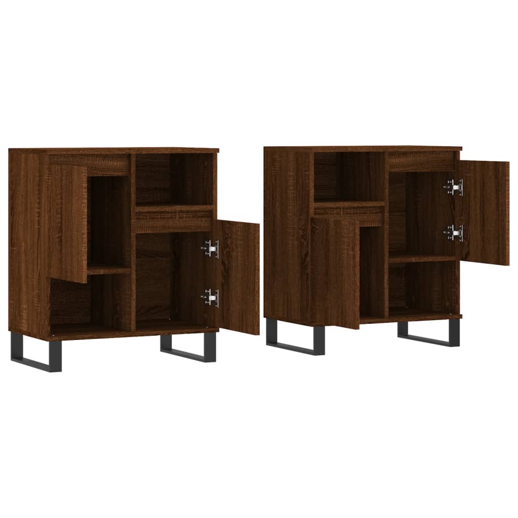 vidaXL Sideboards 2 pcs Brown Oak Engineered Wood