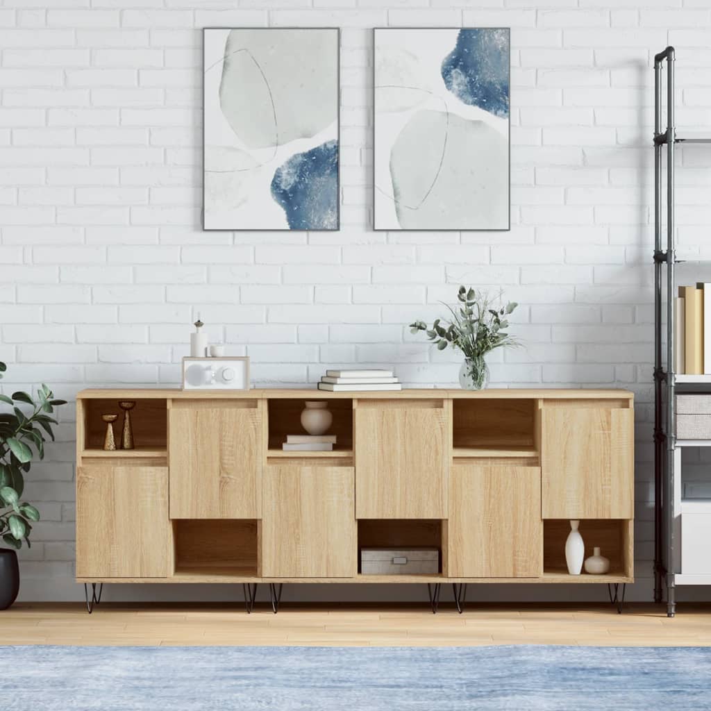 Sideboards Engineered Wood 3 pcs Sonoma oak