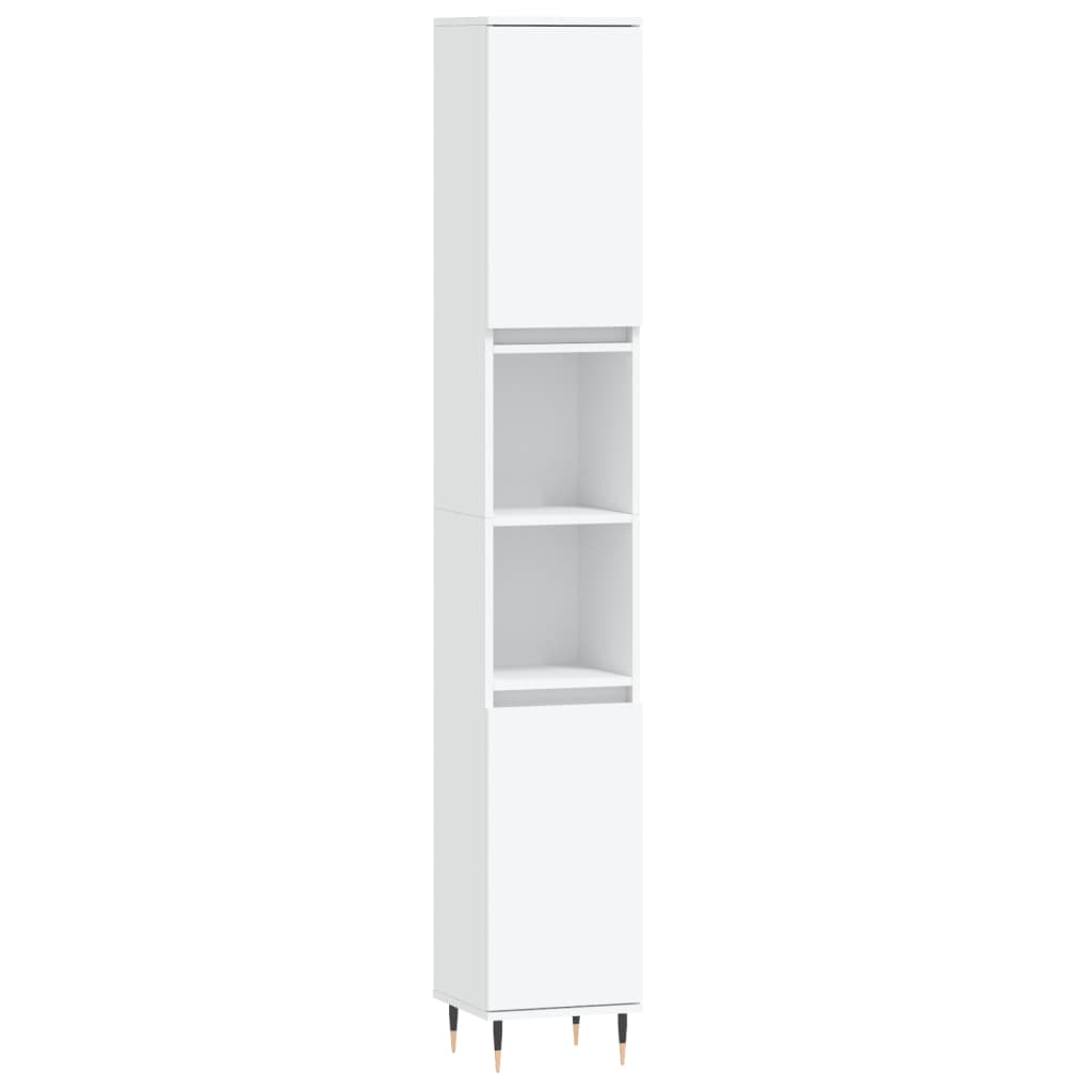 3 Piece Bathroom Furniture Set Engineered Wood White