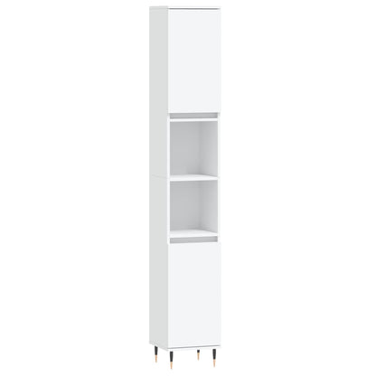 3 Piece Bathroom Furniture Set Engineered Wood White