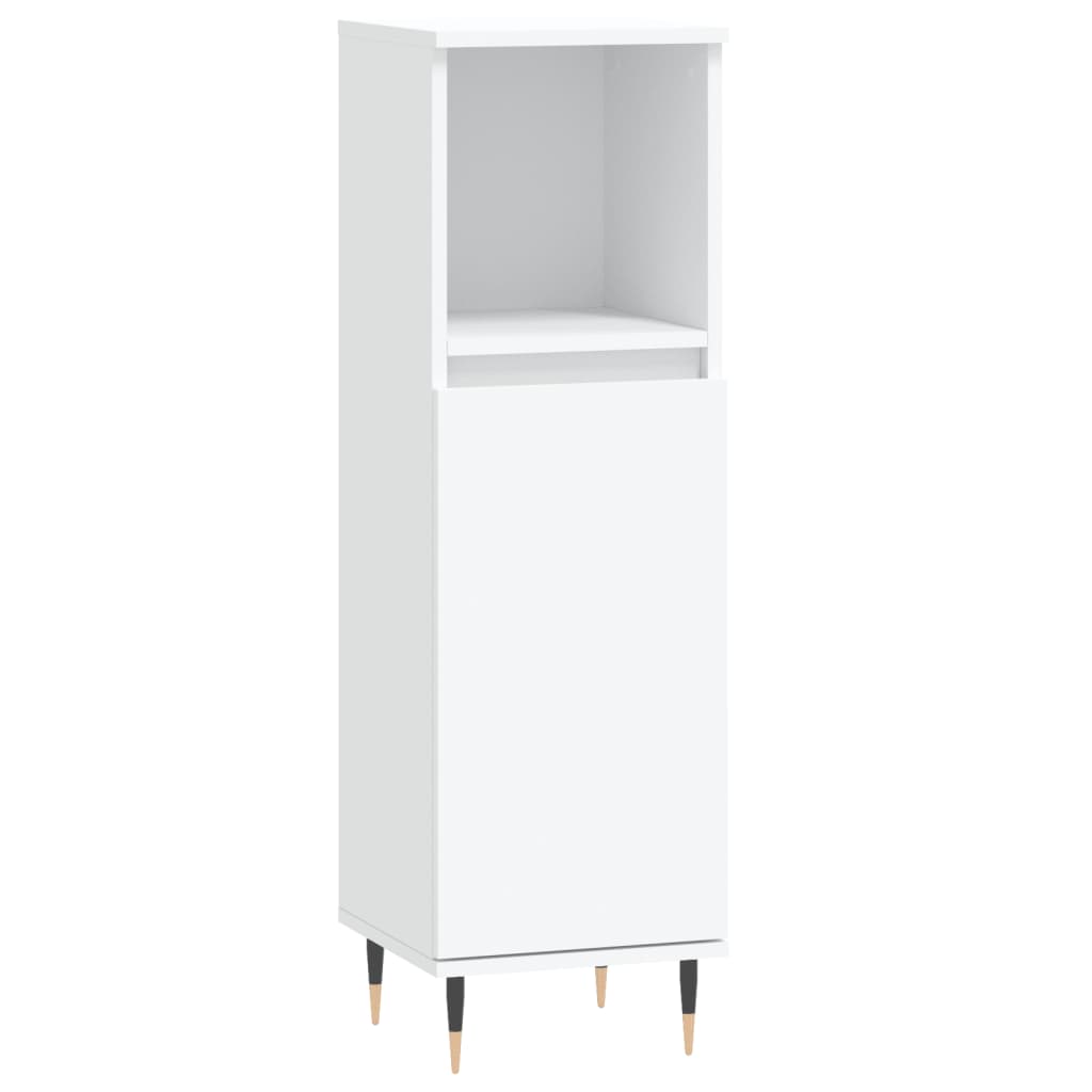 3 Piece Bathroom Furniture Set Engineered Wood White