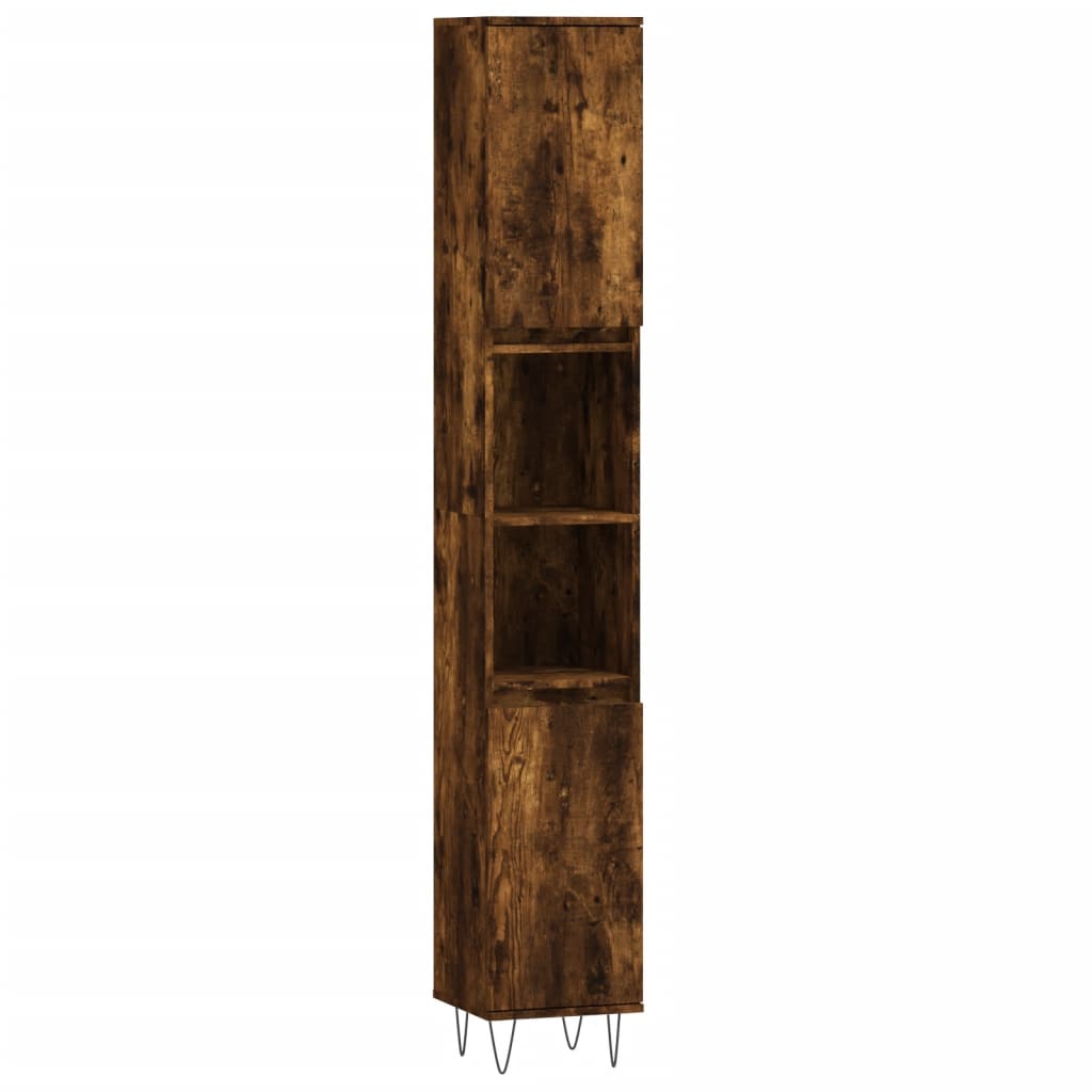 3 Piece Bathroom Furniture Set Engineered Wood Smoked oak